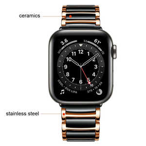 Eraysun Bracelet de montre personnalisé en acier inoxydable Bracelets de montre en céramique pour <span class=keywords><strong>Apple</strong></span> <span class=keywords><strong>Watch</strong></span> Series 7 6 <span class=keywords><strong>5</strong></span> 4 3 2 Business Wrist Strap - Product Image 2