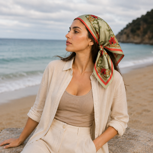 Digital Print European American <b>Silk</b> <b>Scarf</b> Women Square Adult Pattern Fashion Breathable Reversible Daily Wear All Seasons - Product Image 4