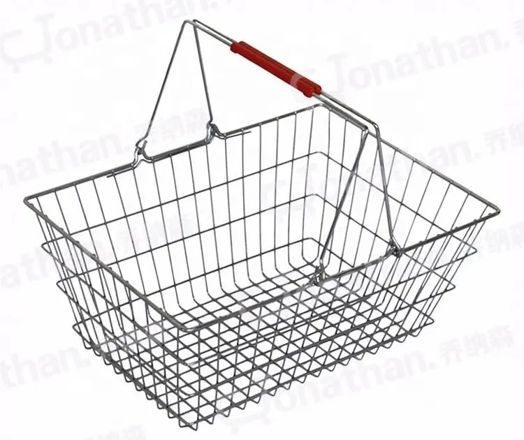Прочная металлическая корзина для покупок в супермаркете, новый стиль