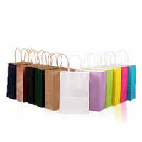 Sacs cadeaux en papier kraft brun personnalisés, écologiques, pour les achats, les fêtes, les mariages, avec poignées en papier