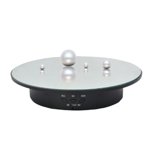 20cm 3 Speeds <b>Smart</b> <b>Mirror</b> Velvet USB Outdoor Plastic Electric Rotating Display Stand Turntable Jewelry Holder - Product Image 1