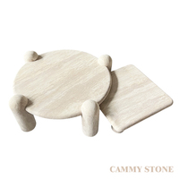 Table basse modulaire en marbre travertin au design unique Cammy Stone, table basse en marbre pour salon