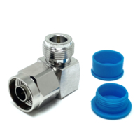 Pasokan pabrik 75 ohm tipe N konektor laki-laki ke perempuan sudut kanan 90 derajat adaptor berlapis nikel konektor koaksial rf