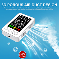 Détecteur d'intérieur multifonctionnel 5 en 1 de la nouvelle génération de l'usine : température/humidité/horloge/détection de monoxyde de carbone, indice de protection IP54, affichage LED