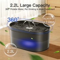 Dispensador Automático de Agua para Mascotas, Capacidad de 2.2L, Recargable, Fácil de Instalar, Sistema de Filtración Multietapa, Agua Potable Segura
