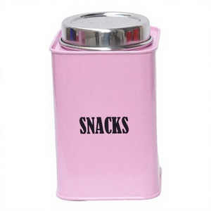 Airtight Cookie Jar Snacks Container Metal Biscuits Namkeen Storage <b>Canister</b> Pots <b>Set</b> Kitchenware Tea Sugar Storage Jar - Product Image 1