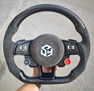 Volant en fibre de carbone pour Volkswagen Polo gti Scirocco GTS GTE GLI R-Line <span class=keywords><strong>Golf</strong></span> 6 Mk4 Mk5 Mk7 <span class=keywords><strong>GTD</strong></span> CC Polo jetta passat - Product Image 6