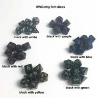 Nouvel ensemble de dés en plastique multicolores personnalisés pour DND et jeux de rôle polyédriques (7 pièces)