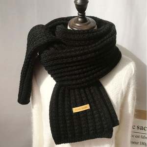 Bufandas de Punto Lisas Largas y Cálidas de Invierno 2023, 100% Poliéster, Multicolores, 175x30cm, para Mujer - Product Image 5