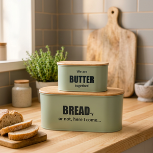Contenedor de Pan Metálico Verde con Tapa de Madera, Hermético, a Prueba de Humedad, Caja de Pan Impresa, Contenedor de Almacenamiento de Alimentos para Cocina - Product Image 4