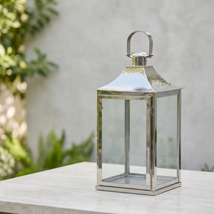 Wholesale Modern Hammered Design Stainless Steel Metal Candle Holder Lantern Handmade Durable Features for Home Christmas <b>Easter</b> - Product Image 3