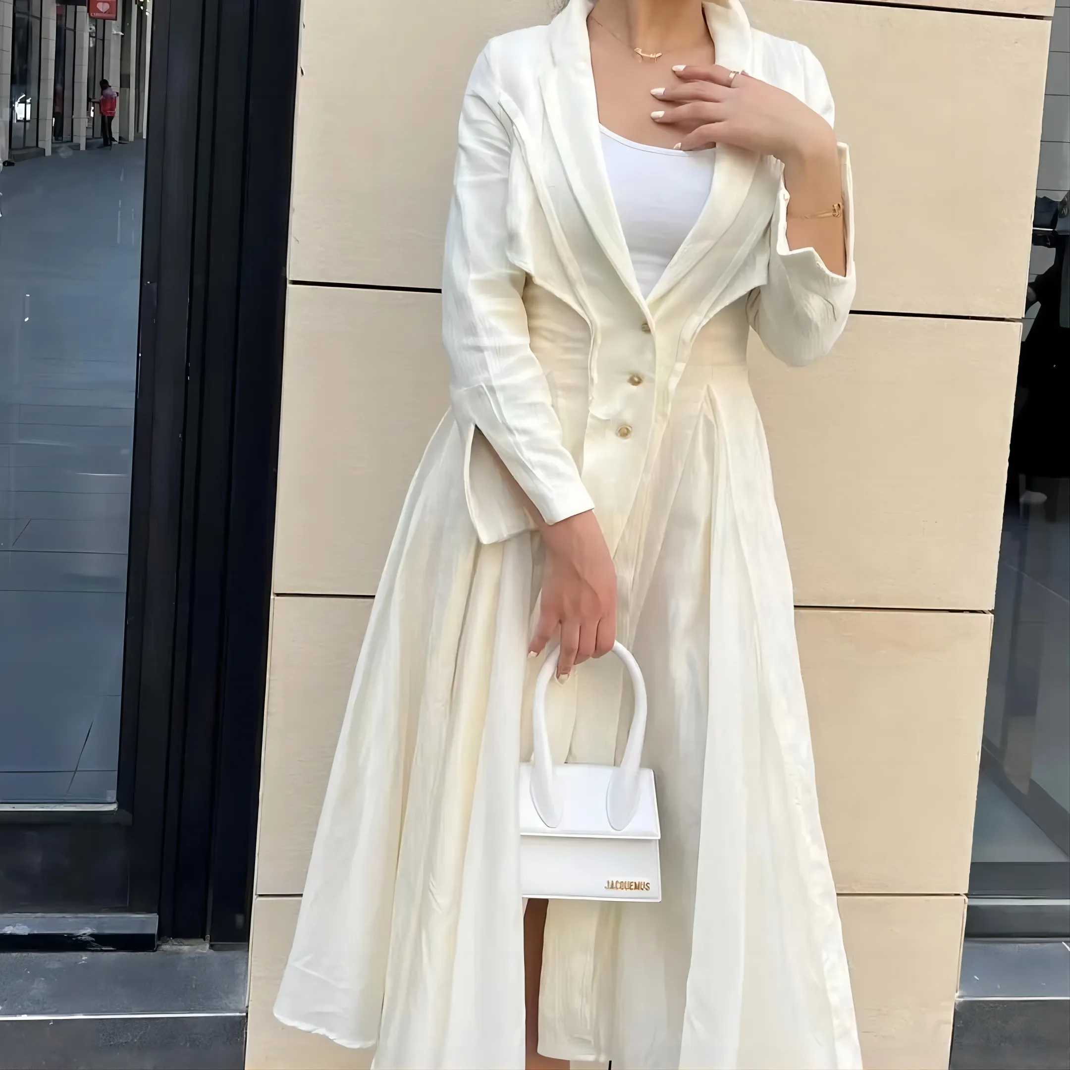 Bettergirl 2023 Hot Sale Lady Linen Dress Jacquard Patched Cotton Long Dresses Coat For Women