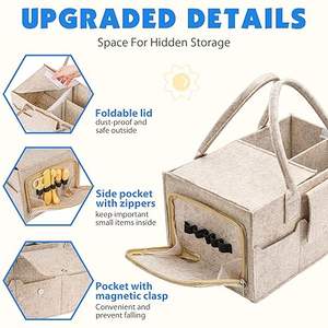 Cesta para Recién <span class=keywords><strong>Nacido</strong></span> Essentials Neutral Gift Shower Registro Debe Tener Organizador de Coche Pañales Grandes para Bebé Caddy Organizador - Product Image 4