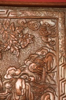 Décoration murale encadrée en laiton plaqué or, motif éléphant en relief, style Feng Shui moderne, faite à la main, pour la décoration intérieure