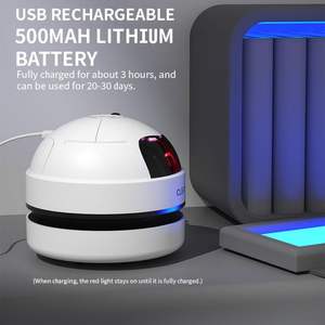 Mini aspirateur de bureau USB sans sac, pour nettoyage humide et sec, idéal pour les poils d'animaux, les éclats et les petits objets dans la voiture, balai à poussière et miettes portable - Product Image 4
