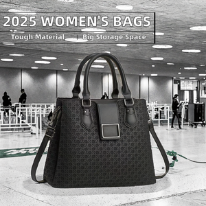 Sac à main femme en cuir PU noir haute qualité grande capacité sac à bandoulière avec fermeture à glissière Style à la mode - Product Image 4