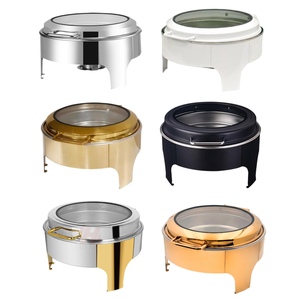 Chauffe-Plat Rond en Acier Inoxydable Liyunda Argenté 6L pour Mariages et Traiteur – Ensemble Chauffe-Plats Professionnel - Product Image 5