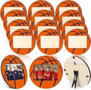 Cadre photo en bois style fournisseur, support photo en forme de ballon de football/basket, cadeau d'anniversaire pour les enfants et les adolescents fans de sport - Product Image 1