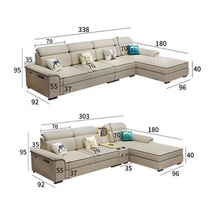 Divano Angolare Moderno <span class=keywords><strong>in</strong></span> Tessuto Imbottito <span class=keywords><strong>Stile</strong></span> Italiano di Lusso a 3 Posti per Soggiorno <span class=keywords><strong>Arredamento</strong></span> Casa - Product Image 5