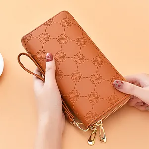 new model hot sale stylish colourful big floral women clutch wallet top quality