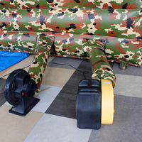 Labyrinthe gonflable géant en PVC camouflage pour l'extérieur, jeux gonflables commerciaux, labyrinthes d'obstacles gonflables à vendre, jeux d'intérieur camouflage