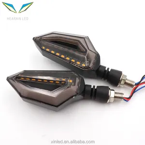 2PCS LED Sinyal Belok Sepeda Motor Lampu 18 SMD Ekor Flasher Air Yang Mengalir Blinker IP68 Ditekuk Sepeda Motor Lampu Berkedip