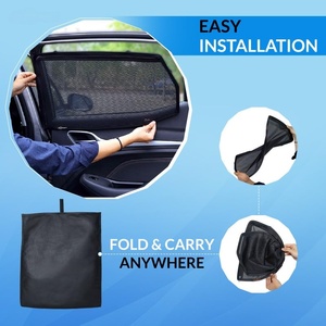 Baby 2 Pcs Foldable New Arrival Hot Selling Black Nylon+PVC Mesh Static Cling Car Sunshade Side <b>Window</b> <b>Shades</b> - Product Image 4
