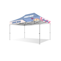 Tente pliante commerciale pour activités de plein air, résistante à l'eau, avec logo personnalisé imprimé sur le toit