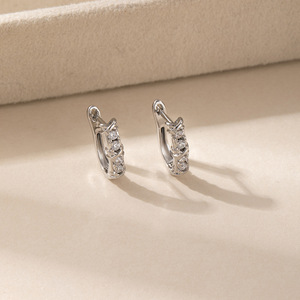 Copper Alloy U Shape Micro Paved Zircon Ear <b>Hooks</b> <b>Earring</b> Wire Gold White Fashion Cuff <b>Earrings</b> - Product Image 4