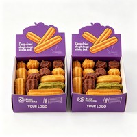 Boîte de présentation à emporter pour churros, frites, anneaux d'oignon, frites de patate douce, poulet frit, emballage jetable en gros pour churros