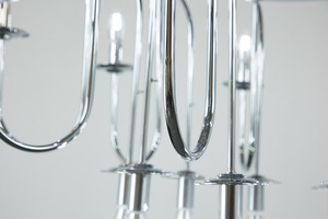 <span class=keywords><strong>Candelabro</strong></span> in metallo a 10 braccia con pavimento alto in argento trasparente personalizzato e moderno per la decorazione di un Hotel per la casa di nozze natale - Product Image 5