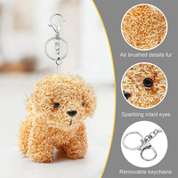 Boneka Hewan Lucu Anak-Anak, Cokelat Putih dan Cokelat Muda, Boneka Kecil, Gantungan Kunci Mini Plush Lembut Custom