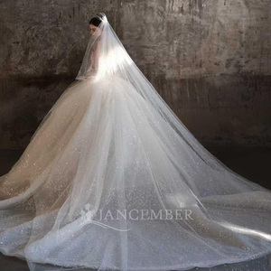 Robe de mariée Lsjj124, épaules dénudées, appliques perlées, cristaux, laçage, Vestido De Novia Jancember - Product Image 4