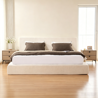 Ensemble de meubles de chambre à coucher de luxe, lit king size, lit plateforme de style japonais, lit confortable adapté aux enfants et aux adultes