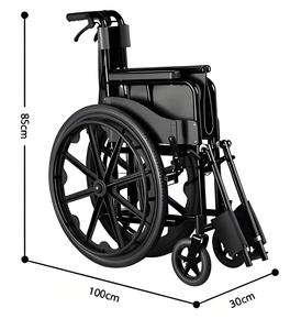 Fauteuil roulant manuel en acier carbone épaissi, pliable, avec toilette intégrée, pour personnes âgées, équipement de réadaptation - Product Image 5