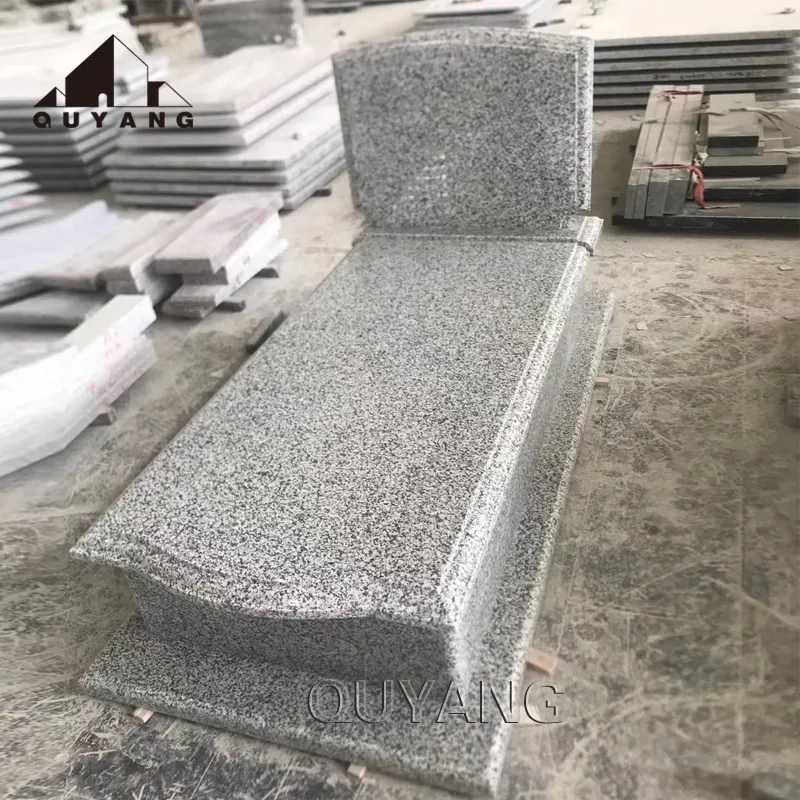 QUYANG Design moderno pietra tombale naturale lapide granito pietra tombale e monumento Set per cimitero