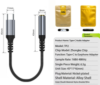Adaptateur audio Type-C mâle vers 3,5 mm femelle, décodeur numérique DAC, prise casque vers convertisseur Type-C, longueur du câble 0,3 m 0,5 m 1 m 2 m