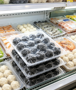 Boulettes de seiche congelées à l'encre de seiche naturelle, boulettes de fruits de mer noires pour Hot Pot Tom Yum, Halal, vente en gros, Asie du Sud-Est - Product Image 3