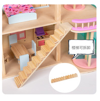 Faire semblant de jeu de rôle bricolage jouet éducatif grands enfants en bois maison de poupée Villa avec accessoires chambre de poupée meubles maison de poupée rêve