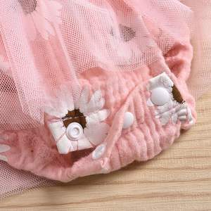 Sommer Neugeborenen Druck Halfter niedlichen Mädchen Mesh Kleid Säugling Sonnenblumen Kleidung Baby Mode Stram pler Hijab - Product Image 6