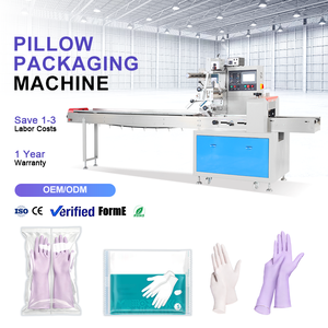 Automatic Horizontal Flow Wrapping Packing Machine for Disposable <b>Gloves</b> Cleaning Cloth Pillow Bag Packing Machine - Product Image 1