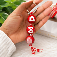 Pendentif personnalisé en métal élégant pour sororité, perles lettres grecques Delta Alpha, breloque Zeta pour la fabrication de porte-clés DIY