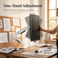 Support de moniteur réglable pour bureau, bras articulé ergonomique à ressort mécanique, support de moniteur VESA 17-32 pouces, fixation par pince en C, gestion des câbles