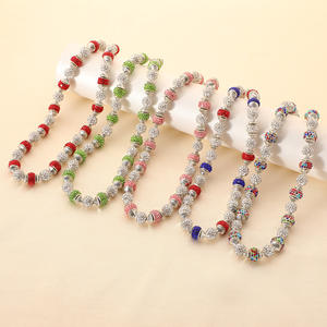 Collier en pâte polymère inspiré de <span class=keywords><strong>la</strong></span> boule <span class=keywords><strong>disco</strong></span> avec strass colorés en gros, collier ras du cou pour hommes et femmes, cadeau sportif - Product Image 1