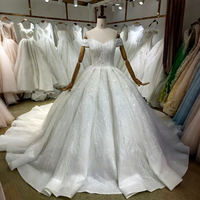 Robe de bal princesse scintillante Robes de mariée Appliques en dentelle Robes de mariée à paillettes Lsbh11