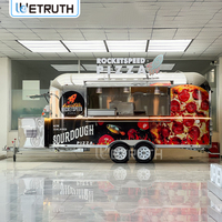 Camion de restauration mobile Wetruth personnalisé avec cuisine complète entièrement équipée pour la restauration de pizzas, café, hamburgers et glaces