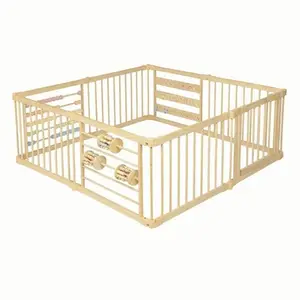 Wooden Gate Playpen Fence Toddler Play Safety Fence Toddler Fence Play For Kids Wooden Kids Safety Play Center