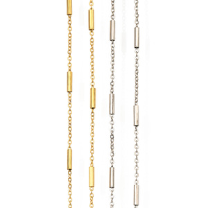 Chaîne de stations de métro |   Chaîne à maillons en acier inoxydable plaqué or 18 carats pour la fabrication de colliers, bracelets et bijoux DIY - Product Image 1