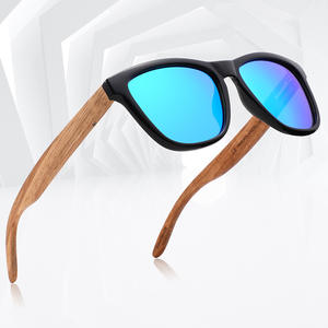 Gafas de Sol Polarizadas UV400 para Hombre, Montura Ovalada de Bambú, Montura Negra de PC, Lentes TAC, Moda, Conducción al Aire Libre - Product Image 1