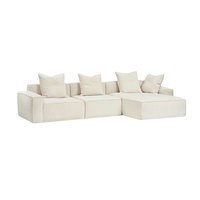 Canapé modulaire de style villa italienne de luxe, carré, personnalisable, en bois massif français, en tissu, pour salon, en vente